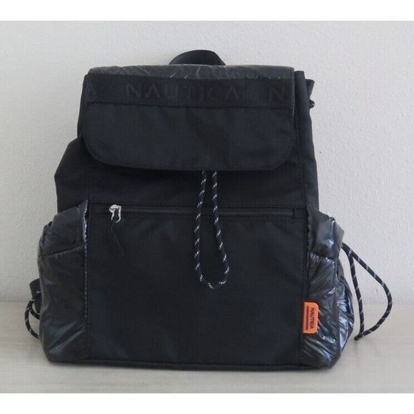 Nautica CN1723/N08 Unisex Black Nylon "Seas The Day" Backpack Tote Bag $100 - Picture 1 of 10